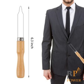 RP Remarkable Power, 3 Pack Button Hook Assist Device with Easy-Grip Wooden Handle Buttons Zipper Pull Helper Clothing Buttoning Aids for Shirts Coats