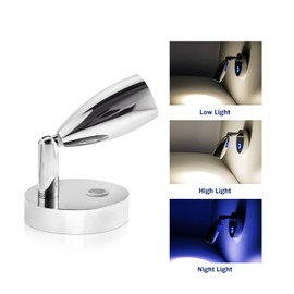 THALASSA 12V RV Wall Sconces - Boat Reading Light Interior Warm White with Built-in Touch Dimmer Switch as Camper Indoor Spotlight for DC Volts Systems of Motorhouse Caravan Vehicle Yacht