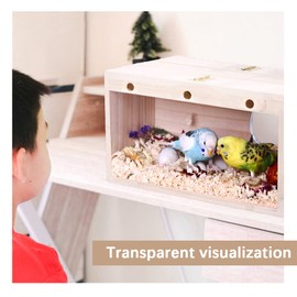 Kelendle Parakeet Nesting Box Bird Hatching Nest Cockatiel Nesting House Budgie Breeding Box Parrot Mating Box with Bedding Materials for Bird Cage Decoration (M)