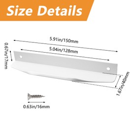 MOROBOR Finger Edge Pull Handle, 8 PCS Mount Finger Pulls Aluminum Alloy Concealed Handle Furniture Drawer Handles for Home Kitchen Door Drawer Cabinet with Screws (150mm/Warm White)