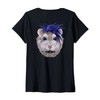Womens Grey Dwarf Hamster in Punk Rock Style V-Neck T-Shirt