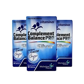 CBP SILVER 30 TABLETAS PACK 3 PZ - Tabletas Recubiertas, contiene Calcio, Omega 3, Vitaminas y Minerales - Diseñado para Adultos Mayores de 50 Años - Paquete con 3 cajas de 30 tabletas c/u