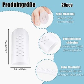 20PCS Zehenschutz, Zehenschutz Großer Zeh, Zehenkappen, Atmungsaktive Zehenpflaster Großer Zeh, Für Schmerzlinderung Und Bequemen Schutz, Kann als Geschenk für Gesundheit geschenkt werden