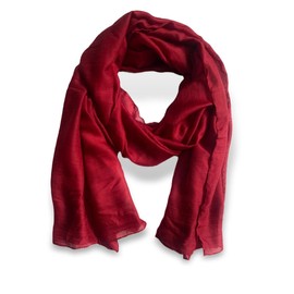 guiyal Cotton Linen Blend Fashion Scarf, travel scarf，Soft Breathable Fabric, Multiple Colors，Large 70x30 inches,Red