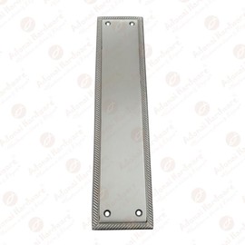 Adonai Hardware "Baalim" Georgian Brass Push Plate - Satin Nickel