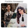CIATBYYJ Pearl Bow Ties for Women, Adjustable Black Women Tie