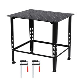 36x24 Welding Table, 600LBS Steel Welding Table Welding Fabrication Table Universal Work Table with Welding fit-up Kit, Heavy Duty Carbon Steel Weld Table for Welding Sawing