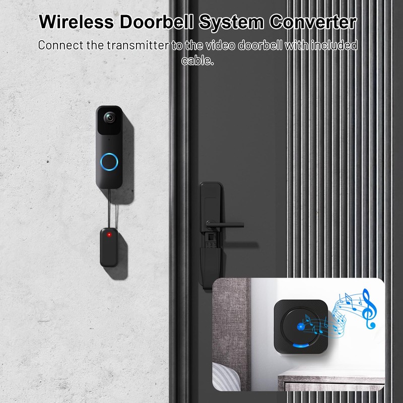 BESIMLIVE Wireless Doorbell Chime Video Doorbell Extender - Compatible with
