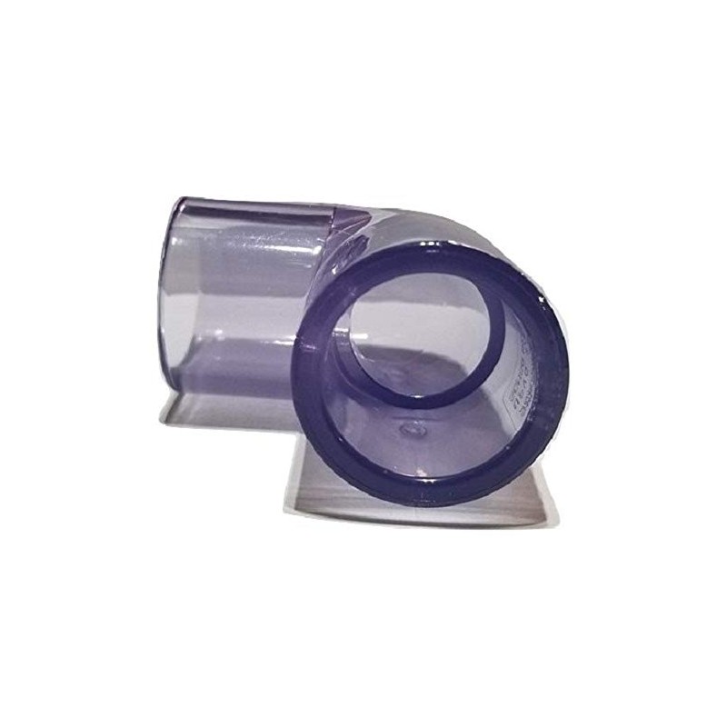 Clear PVC Pipe Fitting (bluish tint): 90 Degree Elbow, Schedule