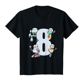 Robots 8th Birthday - Kids Robotic Science Gift T-Shirt