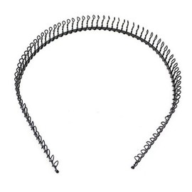 6 Pcs Unisex Black Metal Toothed Hairdressing Hair Band Head Band Hair Hoop Headwear Accessory for Women and Men