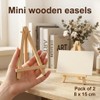 2pcs Mini Easel Stand, 15cm Small Wooden Tabletop Easels for