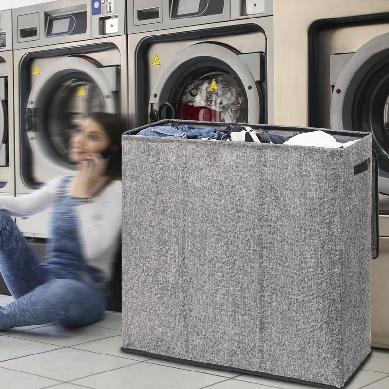 DOKEHOM 180L Laundry Basket with Removable Lid and Laundry Bags,