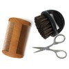 Men's 3 Piece Travel Facial Hair Beard Grooming Kit with