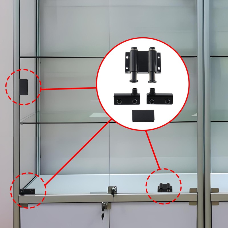 T Tulead Double Magnetic Latch Catch Glass Door Latch Clamp