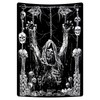 Yrendenge Skull Tapestry, Human Skull Wall Hanging, Black and White