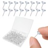 COMNICO Diamond Pushpins, 100 Pcs Clear Push Pins Stainless Steel