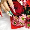 Christmas Velvet Handmade Nail Tips - Almond S / 크리스마스
