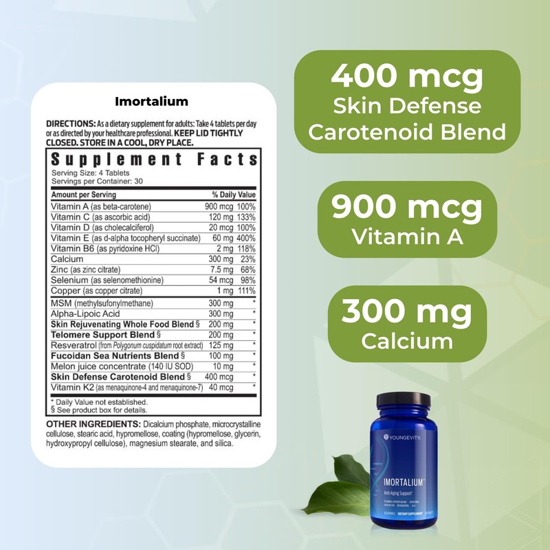 Youngevity Imortalium® - Anti-Aging Telomere Health, Fucoxanthin, Carotenoid Blend, Fucoidan