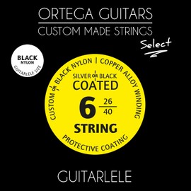 Ortega Guitars Custom Made Strings - Select - Travel Guitar/Guitarlele - Black Nylon Coated (GTLSBK)