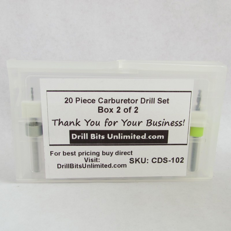 20 Piece Carburetor Jet Drill Bits Mini Drill Bit Kit