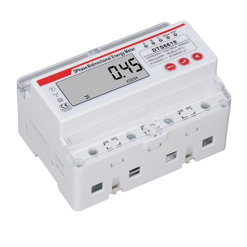 3 Phase 4 Wire Energy Meter LCD Display Multifunctional Button