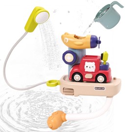 Baby Bath Toys, Bath Toys for Baby Toddlers with Shower Head, Removable Car Toy and Bubble Bath, Great Gift for Boys and Grils Age 3+