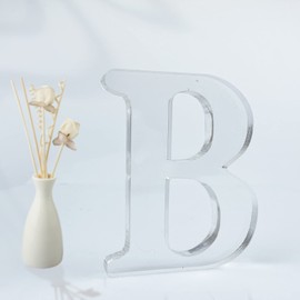 WOODOUNAI 4 Inch Designable Acrylic Letters Unfinished Acrylic Letters for Wall Decor Decorative Standing Letters Slices Sign Board Decoration for Craft Home Party Projects (B)