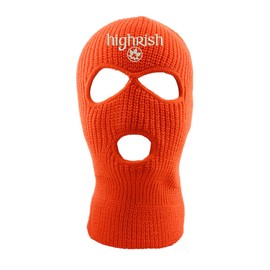 Highrish Ski Mask St Patricks Day Shamrock Balaclava (Neon Orange)