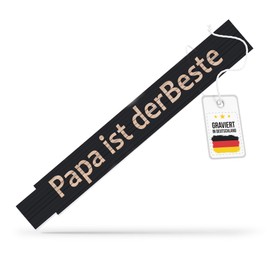 andSmile Ruler Black - Papa ist der Beste - Ruler with Engraving - Metre Stick Made of High-Quality Beech Wood - Gift for Father's Day, Birthday, Christmas - Father's Day Gift