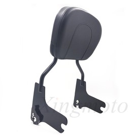 AfterMokit Replacement Passenger Backrest for Harley Electra Glide 1997-2008 Road Glide 1998-2008 Road King 1997-2008 Street Glide 2006-2008 Black Detachable Upright Sissy Bar with Skull Bracket