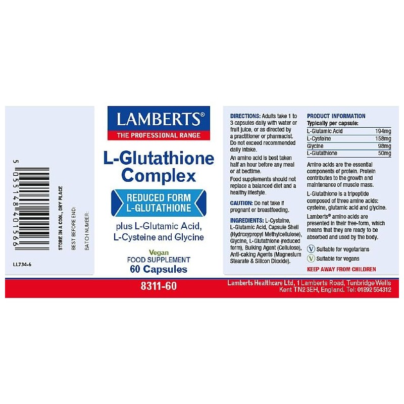 Lamberts L-Glutathione Complex Capsules, 60 Count