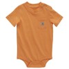 Carhartt Unisex Baby Bodysuit with Short Sleeves and Pocket, mandarin