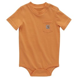 Carhartt Unisex Baby Bodysuit with Short Sleeves and Pocket, mandarin