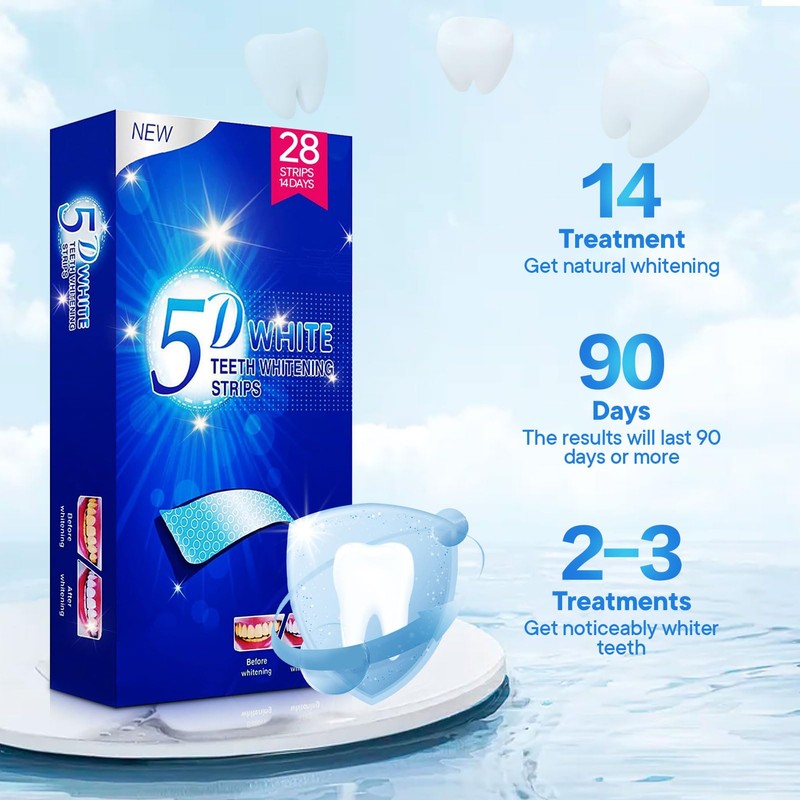 chimoo Whitening Strips, 28 Strips Teeth Whitening Peroxide Free Teeth