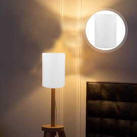 ABOOFAN Drum Lamp Shade E27 Natural Linen Lampshade Clip on Lamp Covers Burlap Light Shade for Table Floor Pendant Lamp White, 14x14x20cm