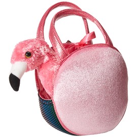 Aurora® Fashionable Fancy Pals™ Fabulous Flamingo Stuffed Animal - On-The-go Companions - Stylish Accessories - Multicolor 7 Inches