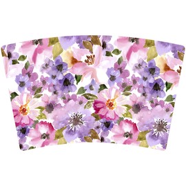 Mugzie 16 Ounce Stainless Steel Cocktail Shaker/Martini Shaker with Wetsuit Cover - Pink & Purple Flower Watercolor