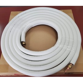 DuctlessAire Line Set for Ductless Mini Split Air Conditioner Heat Pump Systems - 25 Ft 3/8" x 5/8" - Insulated Copper Twin Coil - Reliable and Efficient Cooling and Heating Solution