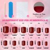 LunarCharm 240 Pieces Burgundy Square Press On Nails with Tabs,