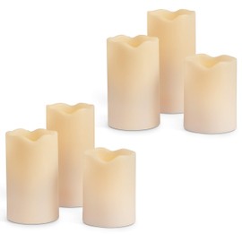 2 Sets of 3 LED Pillar Candles (6pc Total)