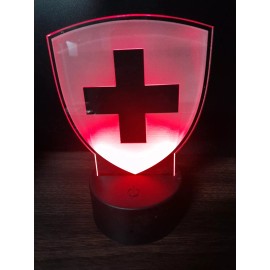 Unbranded Edge Lit Tabletop Sign, Multi-Colored LED Night Light Switzerland Coat of Arms