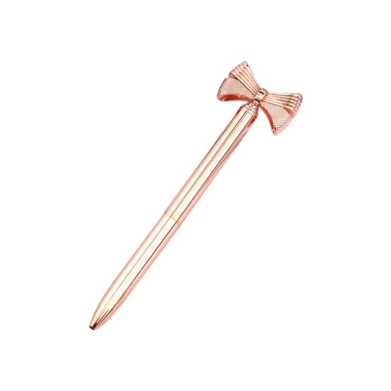 NEO+ Quality metal bow ballpoint pen in rose gold. Stylish
