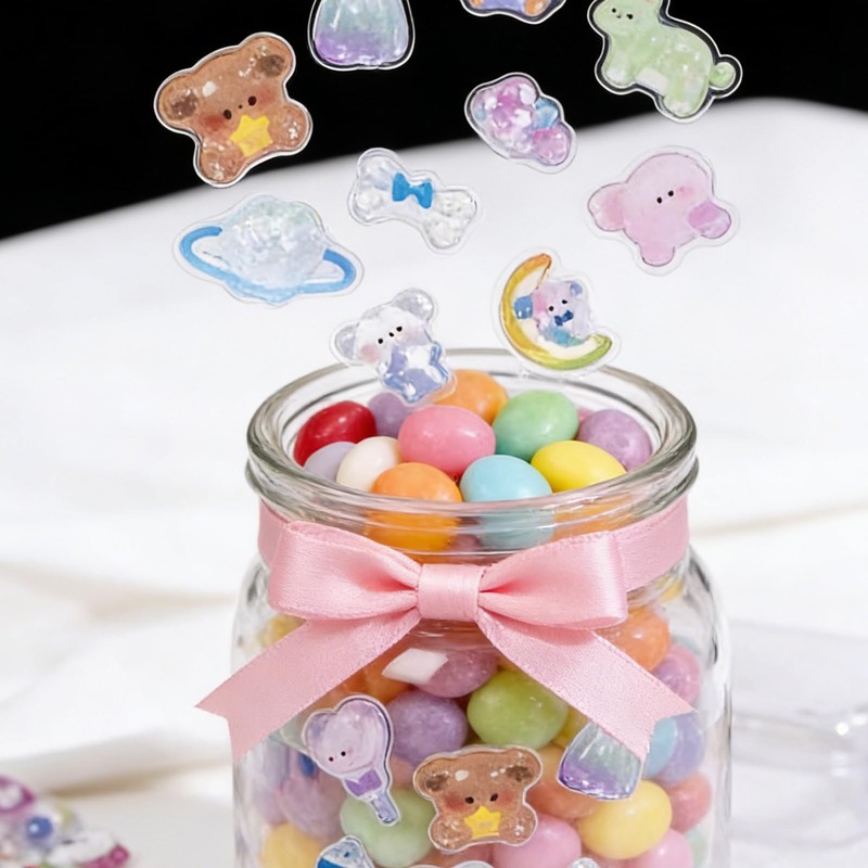 Cute Stickers,6PCS Puffy Stickers with Dog,Kitten,Rabbit,Bear,Bird,Dinosaur