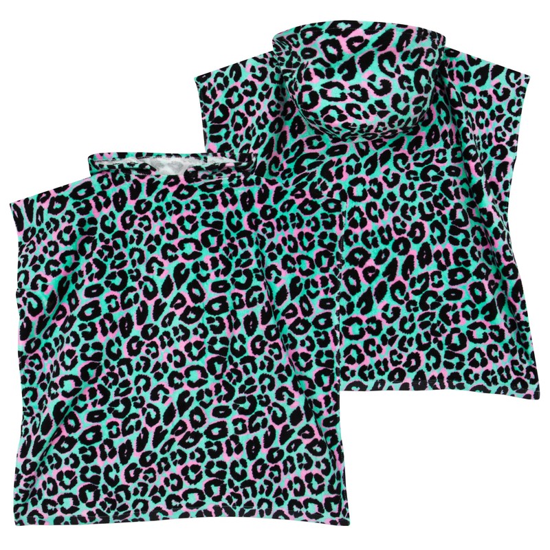 Harry Bear Girls Towel Poncho, Leopard Print Kids Towel Poncho,