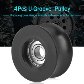 4pcs U Type Groove Pulley Wheels, Pulley Roller Rolling Bearing Guide Wheel 8x40x20mm Silent Moving for Door Window, Driving Mechanical Equipment