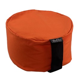 MediKiss Floor Seat Cushion - Yoga Cushion & Meditation Cushion for Children and Adults - Organic Cotton or Polyester, EPP Granulate Filling, Washable & Dimensionally Stable with Carry Handle - Orange