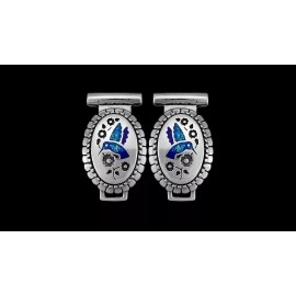 Mainland Silver Blue Opal and Lapis Lazuli Sterling Silver Hummingbird Watch Tips