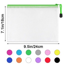 A5 Plastic Wallets Folders - 12PCS A5 Zip Wallets Plastic Zip Lock Bags Document Wallets File Folders Waterproof Travel Storage Pouch for Homework, Receipts, Cosmetics, School & Office Supplies