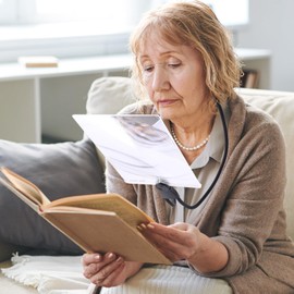 zxbaers 5X Hands Free Magnifying Glass, 9.6"x6.7"Large Magnifying Glass for Seniors, Neck Wear Full Page Magnifier for Reading Aids Sewing, Crafting, Watching Screen